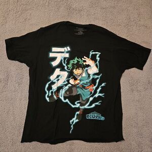 My Hero Academia Mens Tshirt LARGE Deku Izuku Midoriya Shoot Style Lighting